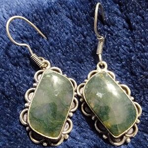 Genuine silver and stone earrings
